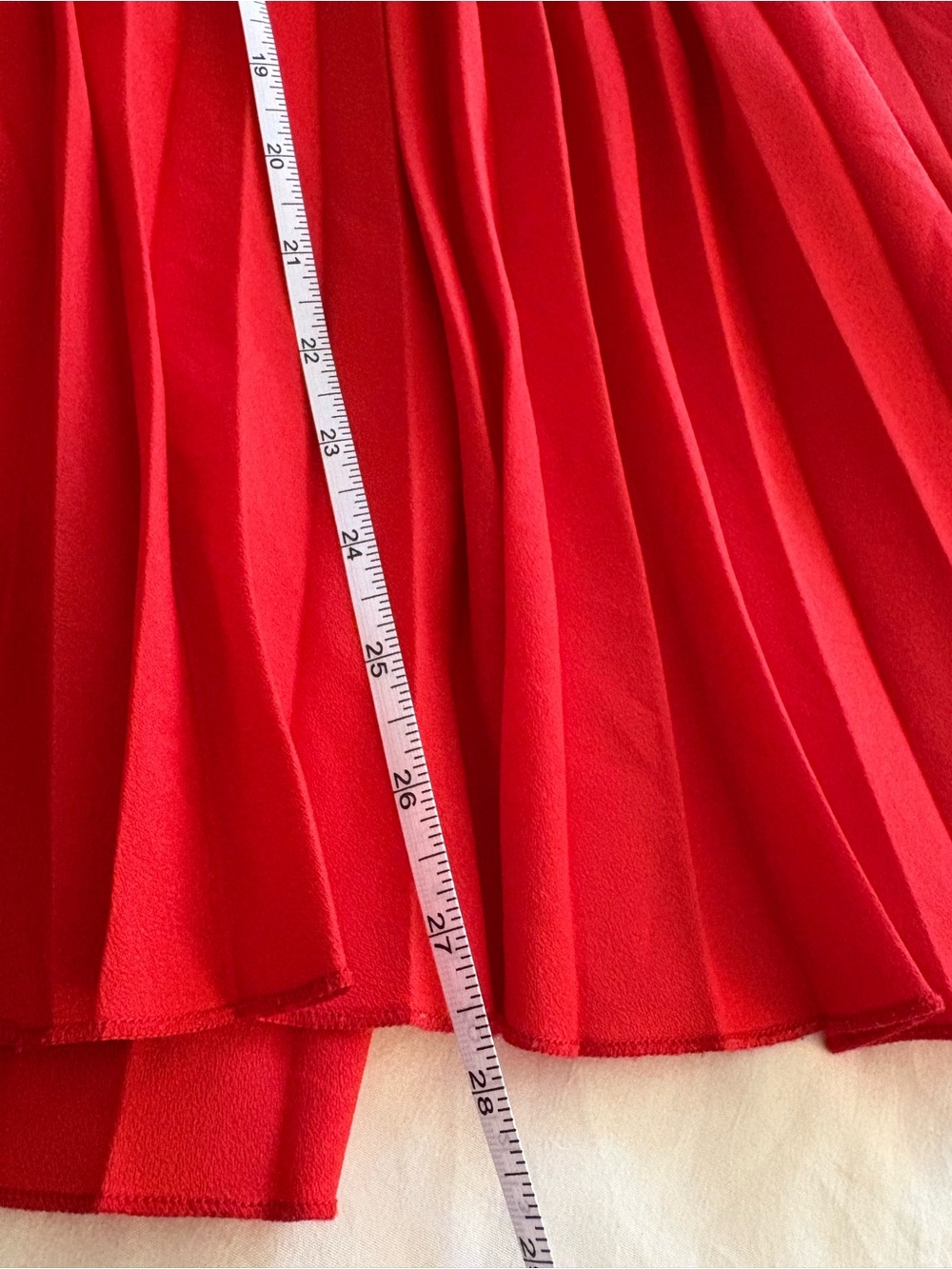 Tahari NEW Red Pleated A-Line Skirt - Picture 2 of 4